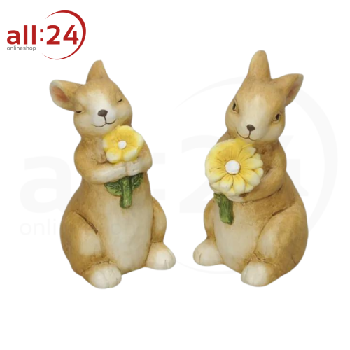 Artikelbild des Artikels “Deko Hase mit Blume Ostern 2 Stück “