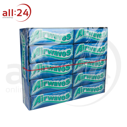 Artikelbild des Artikels “Airwaves Menthol & Eukalyptus Kaugummi - XXL Vorteilspack, 30 Packungen à 12 Stück “