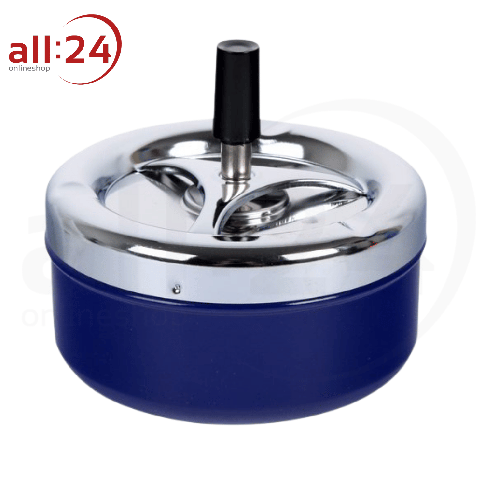 Artikelbild des Artikels “Aschenbecher Drehascher Chrom/Blau 13 cm ⌀ “