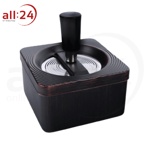 Artikelbild des Artikels “Aschenbecher Drehascher Holzoptik Braun Eckig 8,5cm “
