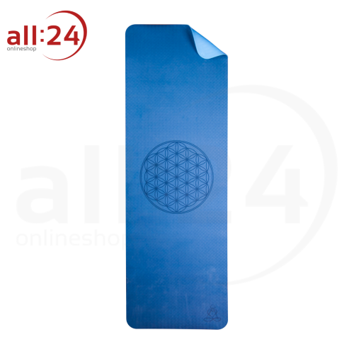 Artikelbild des Artikels “Yogamatte TPE Dunkelblau mit Blume des Lebens “