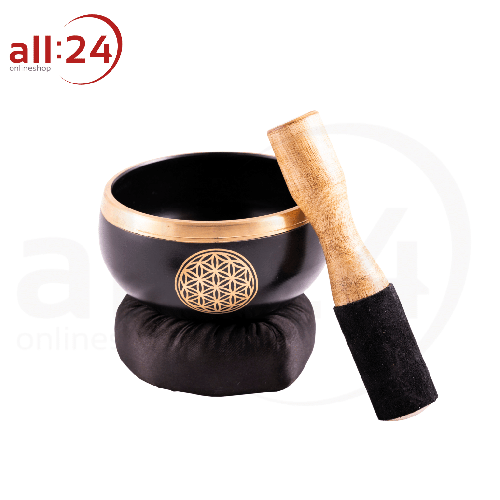 Artikelbild des Artikels “Berk Klangschalenset Blume des Lebens, schwarz gold ø 11,5 cm “