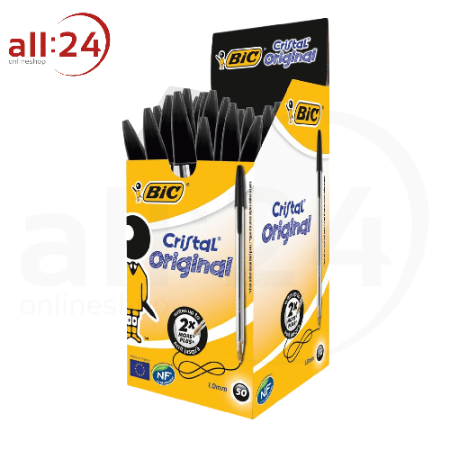 Artikelbild des Artikels “Vorteilspack: BIC Kugelschreiber Cristal Schwarz 1.0 mm - 50 Stück “