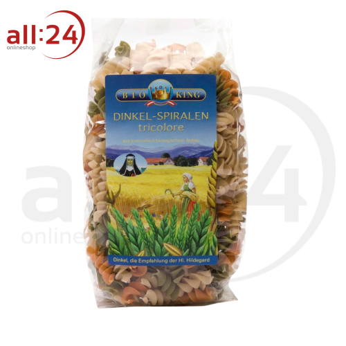 Artikelbild des Artikels “BioKing Bio Dinkel-Spiralen Tricolore, 250g “