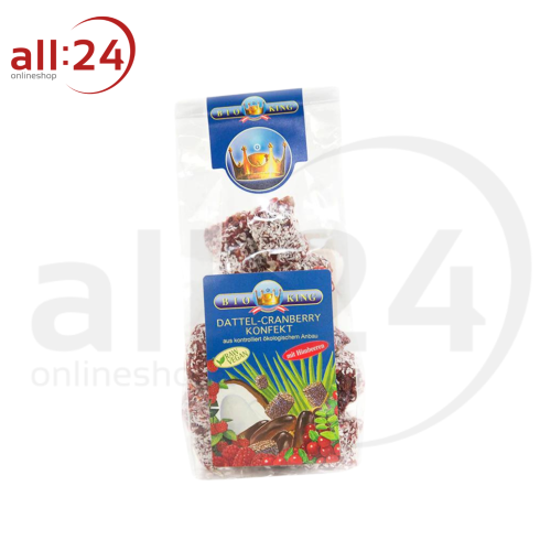 Artikelbild des Artikels “BioKing Bio Dattel-Cranberry-Konfekt mit Himbeeren, 125g “