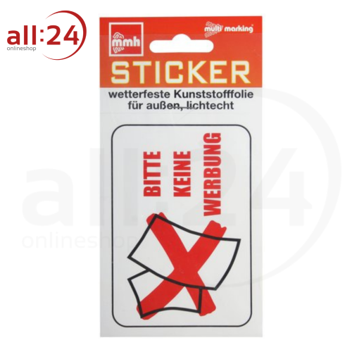 Artikelbild des Artikels “Sticker Bitte keine Werbung Wetterfest Groß “
