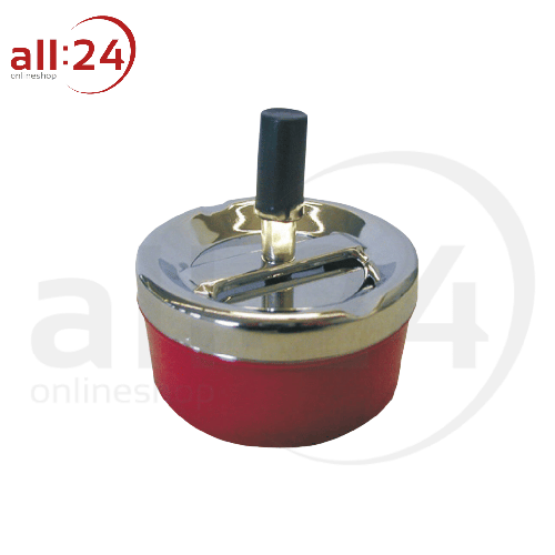 Artikelbild des Artikels “Rot/Chromglänzender Aschenbecher - 9 cm Durchmesser “