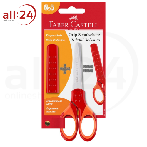 Artikelbild des Artikels “Faber Castell Schulschere Grip Rot mit Abdeckung “