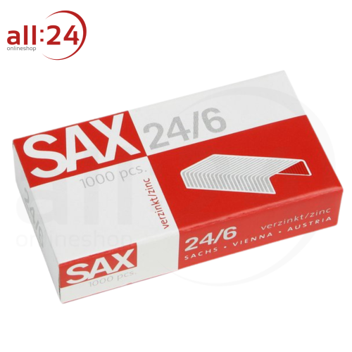 Artikelbild des Artikels “SAX Heftklammern 1000 Stück 24/6 verkupfert “