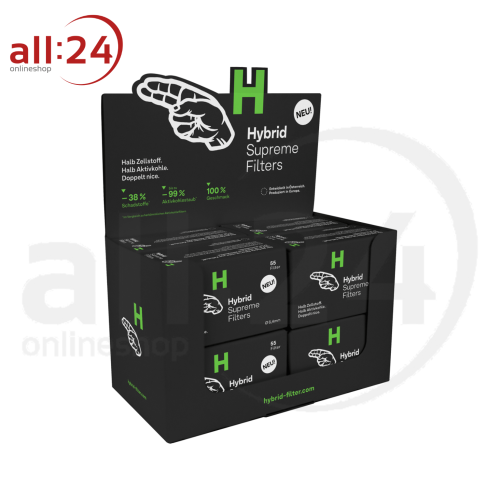 Artikelbild des Artikels “Hybrid Supreme Filter: halb Aktivkohle und Zellstoff - Display mit 8 Packungen “