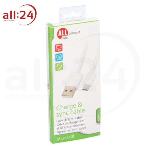 Artikelbild des Artikels “ALLride Lade- und Sync-Kabel Micro USB 1,2m “