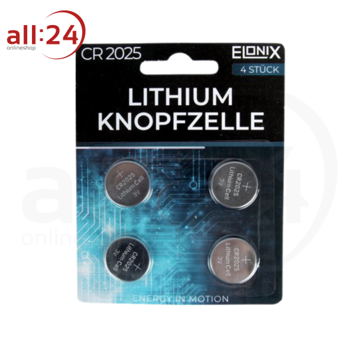 Artikelbild des Artikels “ELONIX Lithium Knopfzelle CR2025 4 St. “