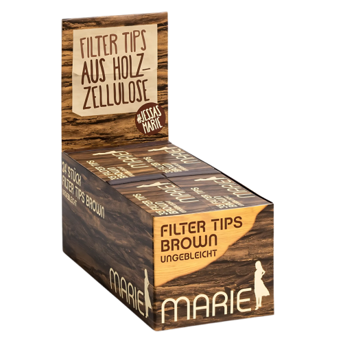 Artikelbild des Artikels “MARIE Brown Ungebleichte Filter Tips Box mit 24 Stk à 35 Blatt “