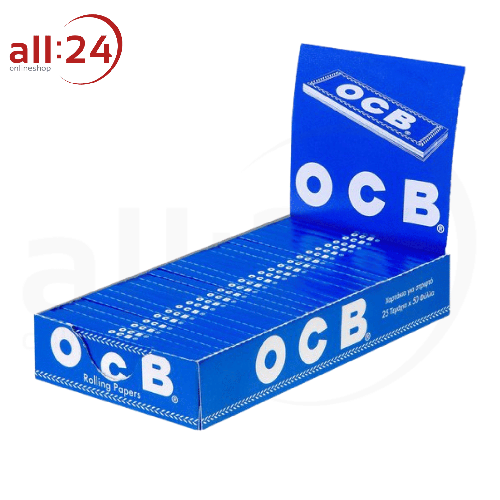 Artikelbild des Artikels “BOX OCB Blau Einfach Kurz Zigarettenpapier, 25 Stück á 50 Blatt “