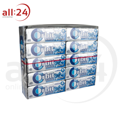 Artikelbild des Artikels “Orbit Dragees Premium Weiß Kaugummi Vorteilspack XXL - Karton mit 30 Stk á 12 Kaugummis “