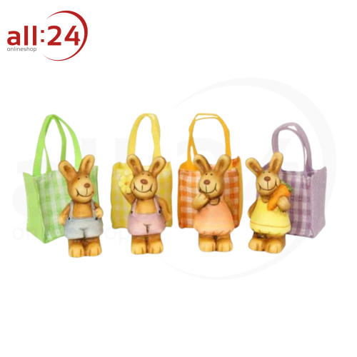 Artikelbild des Artikels “Deko Comic Hase in Stofftasche, 4er Set “