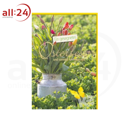 Artikelbild des Artikels “Ostergrußkarte Gesegnetes Osterfest Blumenwiese Gelb “