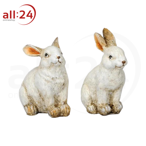 Artikelbild des Artikels “Polyresin-Hase, weiß, 2 Stück, Osterdekoration “