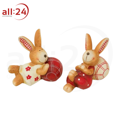 Artikelbild des Artikels “Deko Osterhase Rot-Weiß, 2 Stück “