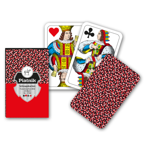 Artikelbild des Artikels “Piatnik Französisches Bild Rot 24 Blatt Spielkarten “