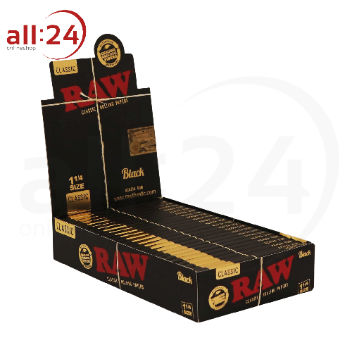 Artikelbild des Artikels “BOX RAW Black Rolling Paper 1/4, 24 Stück “