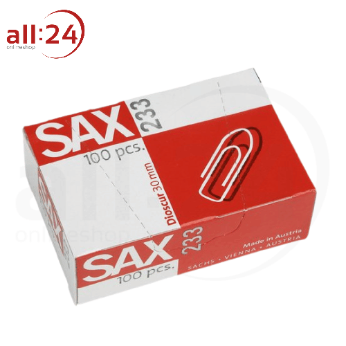 Artikelbild des Artikels “SAX Büroklammern 233 100 Stück 3 cm verzinkt “