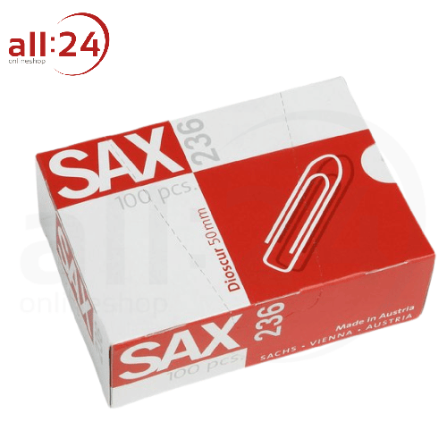 Artikelbild des Artikels “SAX Büroklammern 236 100 Stück 5 cm verzinkt “