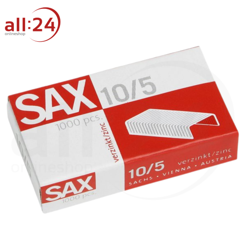 Artikelbild des Artikels “SAX Heftklammern 1000 Stück 10/5 verzinkt “