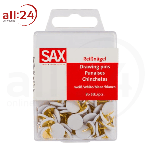 Artikelbild des Artikels “SAX Reißnägel weißer Kopf 80 Stück “