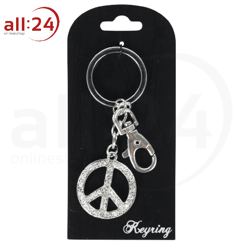 Artikelbild des Artikels “Schlüsselanhänger Peacezeichen Hippie mit Strass “