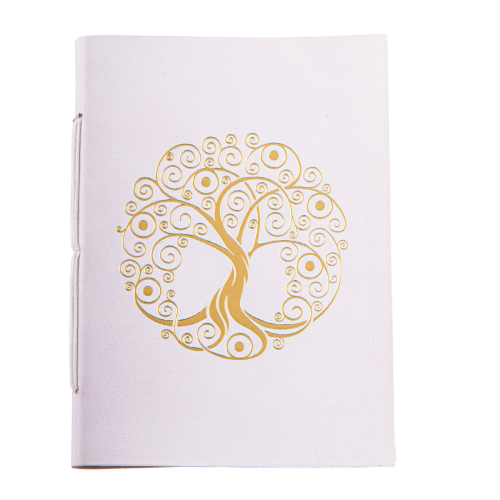 Artikelbild des Artikels “Schreibbuch Tagebuch Journal Lebensbaum Weiß Gold, A5 “