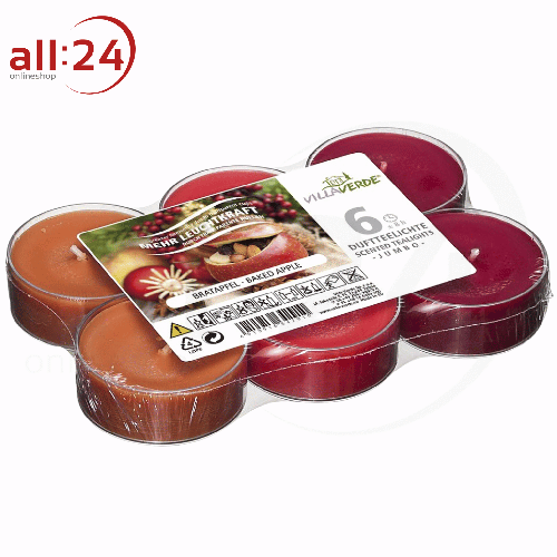 Artikelbild des Artikels “Duftkerzen Teelichter Bratapfel Groß 6 Stück “