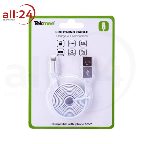 Artikelbild des Artikels “Tekmee iPhone Ladekabel - Weiß, 1m, 2.4A “