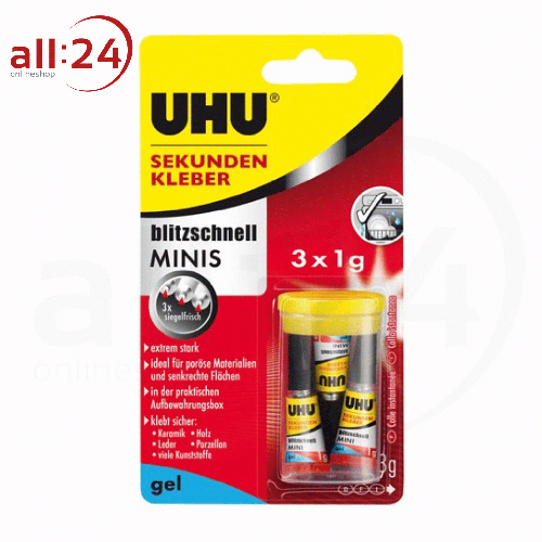 Artikelbild des Artikels “UHU Sekundenkleber MINIS 3x1g Gel “