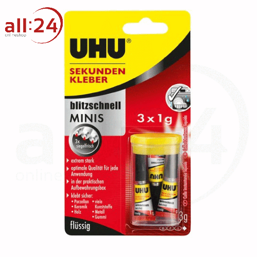 Artikelbild des Artikels “UHU Sekundenkleber MINIS 3x1g Flüssig “