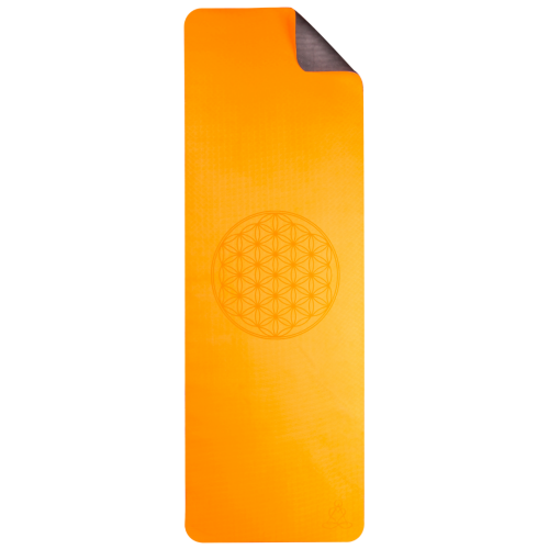 Artikelbild des Artikels “Yogamatte TPE Orange mit Blume des Lebens “