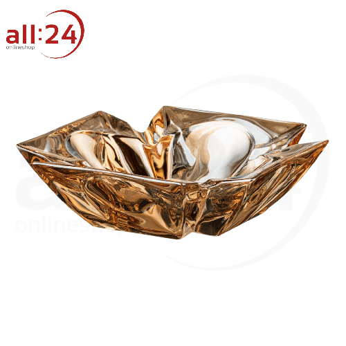 Artikelbild des Artikels “Aschenbecher Zigarrenascher Glas Bernsteinfarben Edel 19 cm “