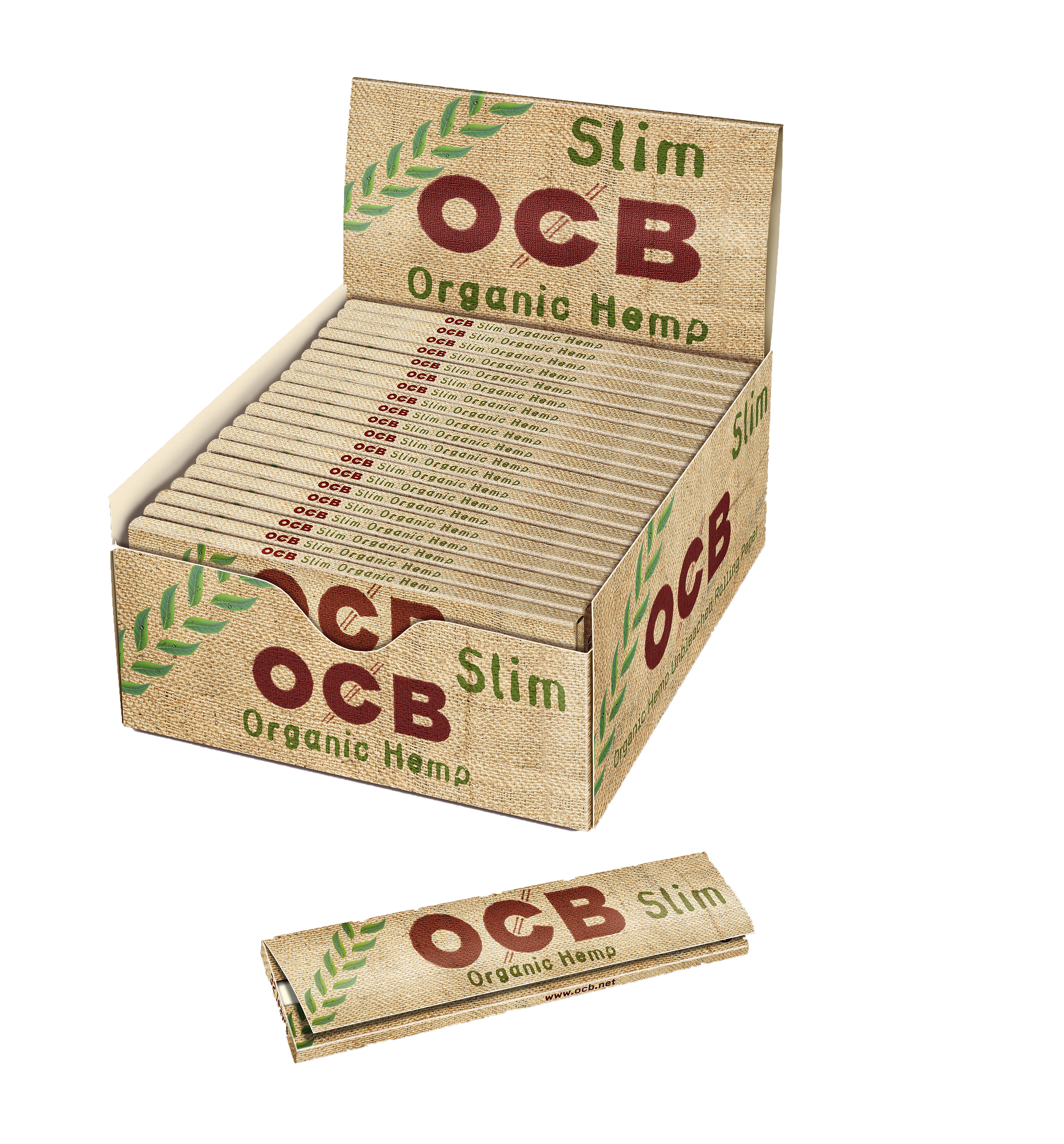 Artikelbild 1 des Artikels “BOX OCB Organic Hemp Zigarettenpapier King Size Slim, 50 Stück “