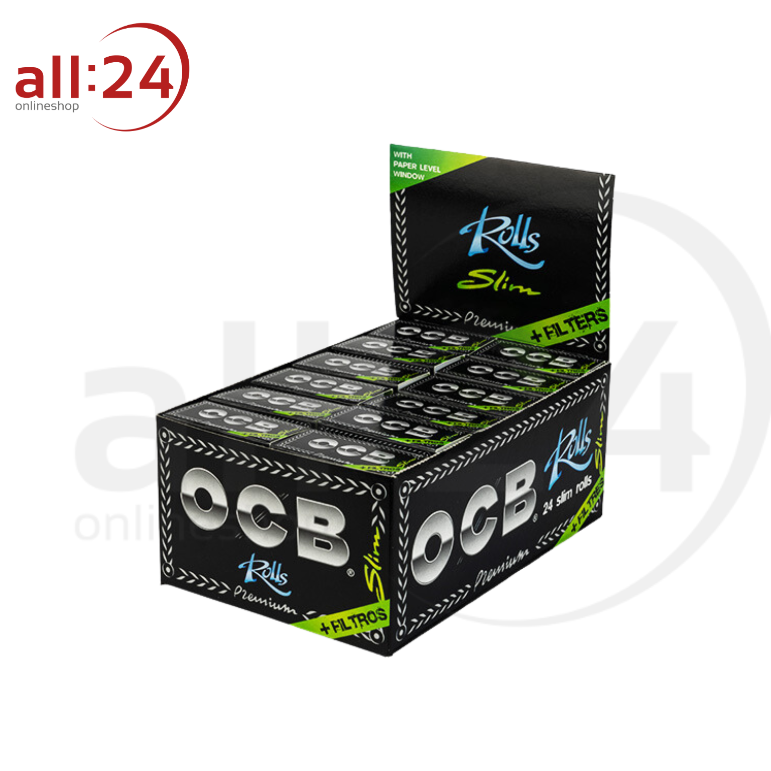 Artikelbild 1 des Artikels “OCB Premium Rolls Zigarettenpapier + Filter Tips - 24er Pack in praktischer Box “