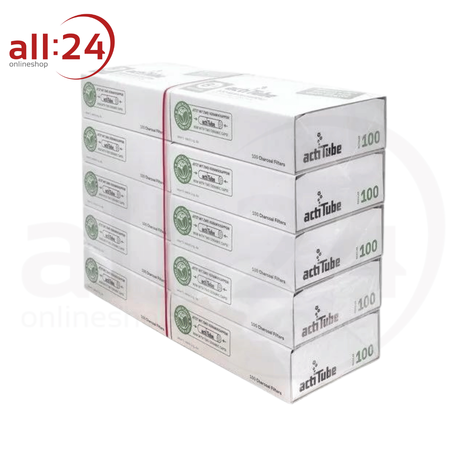 Artikelbild 1 des Artikels “ActiTube Aktivkohlefilter 8mm - 10er Pack mit je 100 Stück “