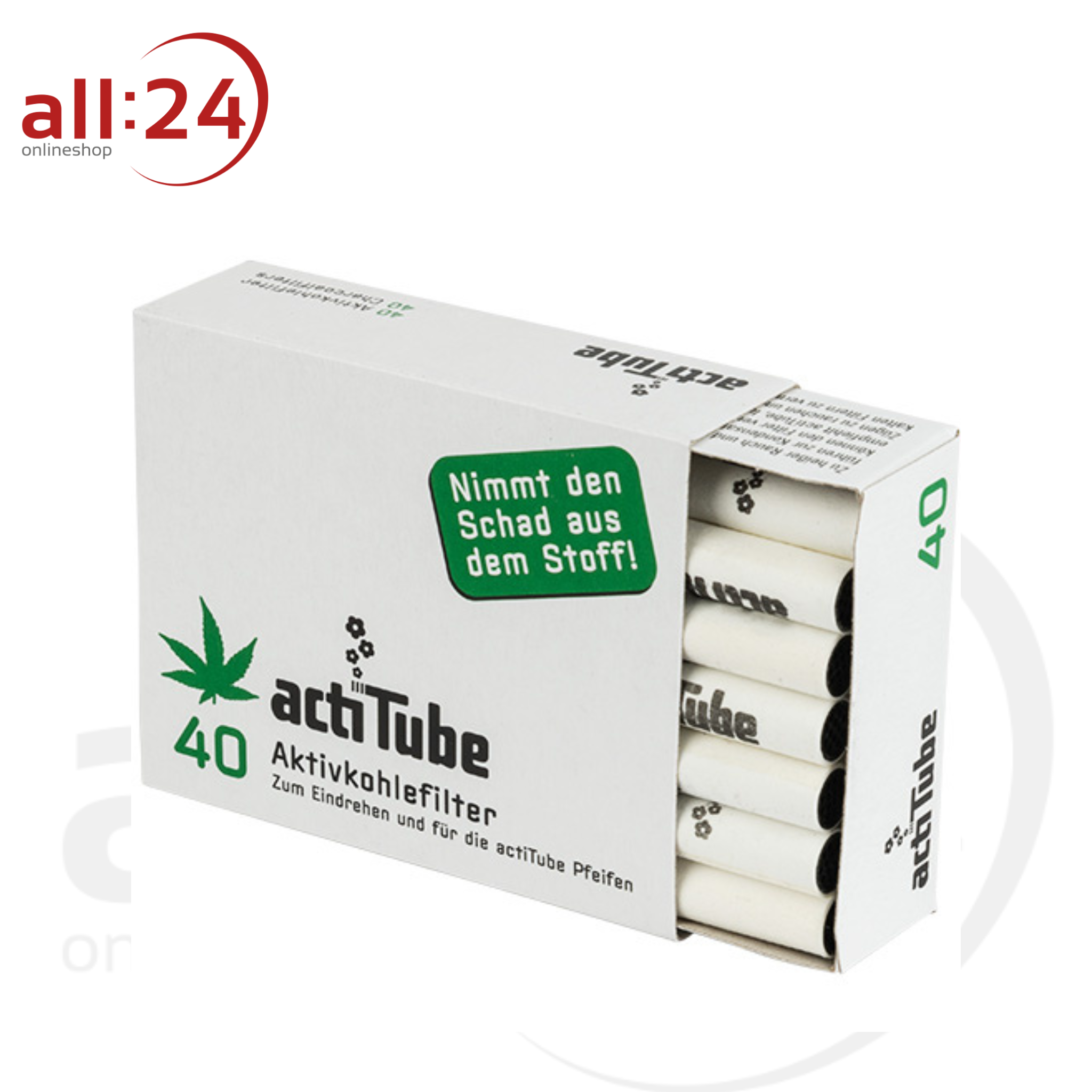 Artikelbild 1 des Artikels “ActiTube Aktivkohlefilter 8mm  - 40er Box “