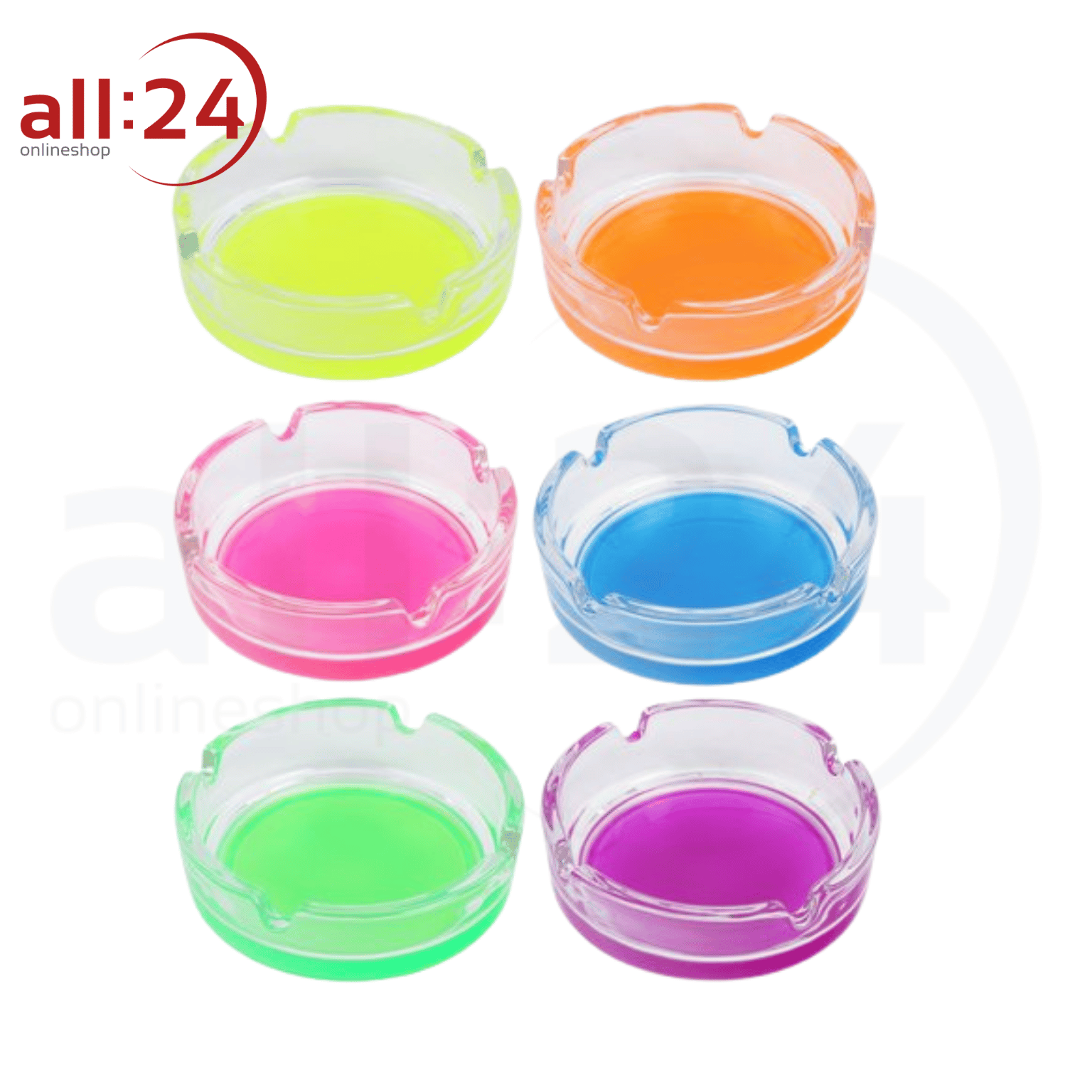 Artikelbild 1 des Artikels “Aschenbecher Glas Farbig 6er Set “