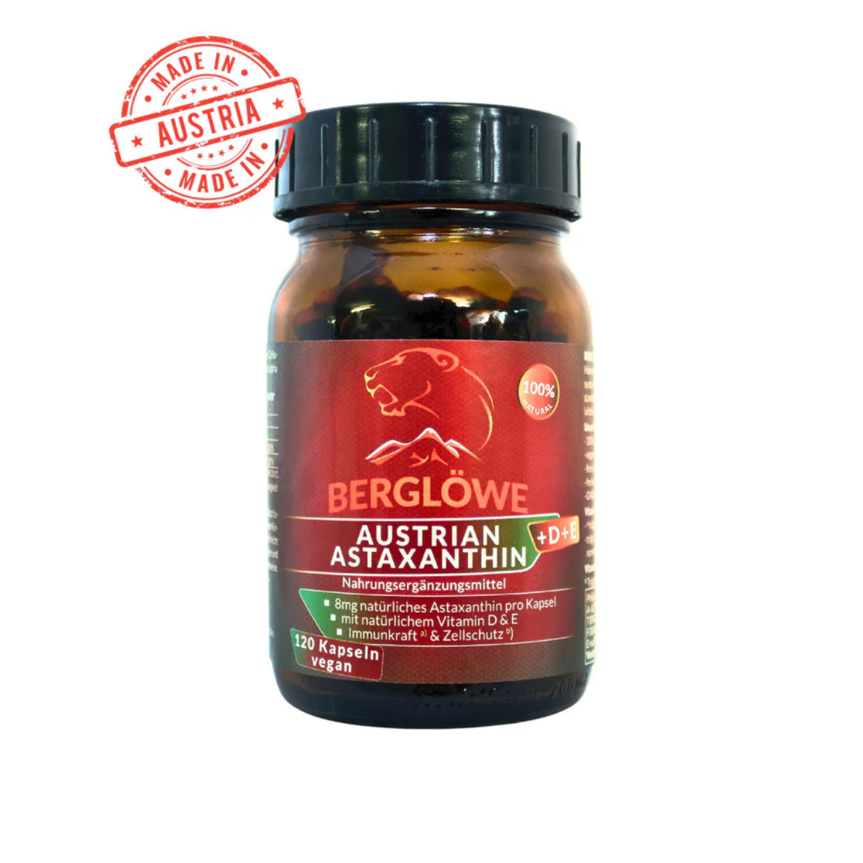Artikelbild 1 des Artikels “Berglöwe Österreichisches Astaxanthin + Viamin D3 + Vitamin E “