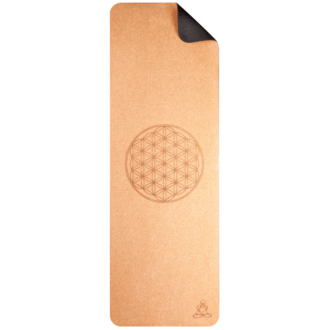 Artikelbild 1 des Artikels “Yogamatte aus Kork Blume des Lebens TPE zweischichtig 6mm “