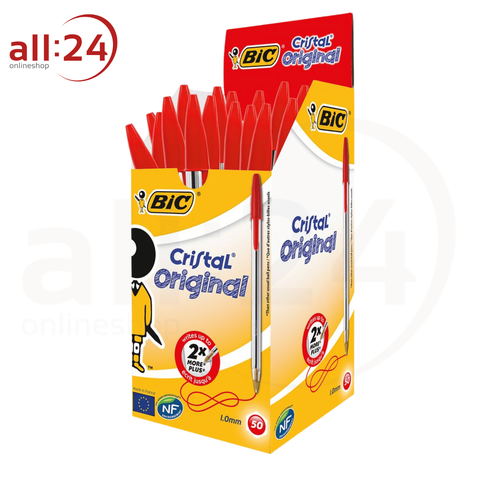 Artikelbild 1 des Artikels “Vorteilspack: BIC Kugelschreiber Cristal Rot 1.0 mm - 50 Stück “