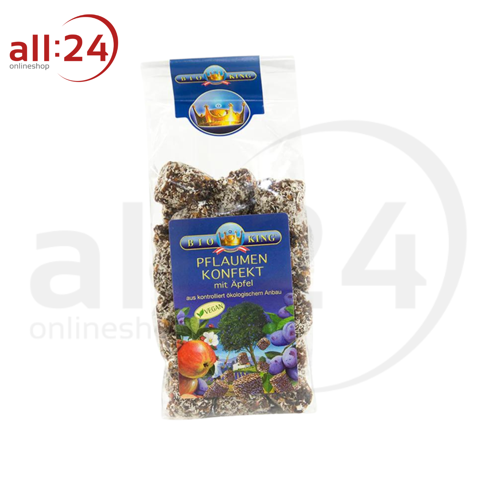 Artikelbild 1 des Artikels “BioKing Bio Pflaumenkonfekt mit Apfel Vegan, 200g “