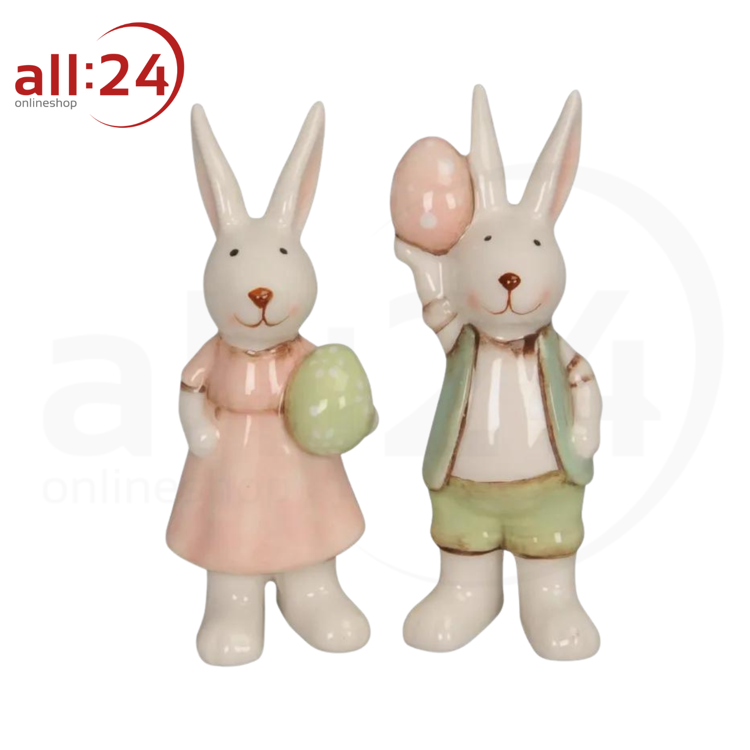 Artikelbild 1 des Artikels “Deko Dolomit-Hase, Rosa Grün 2 Stück Ostern “