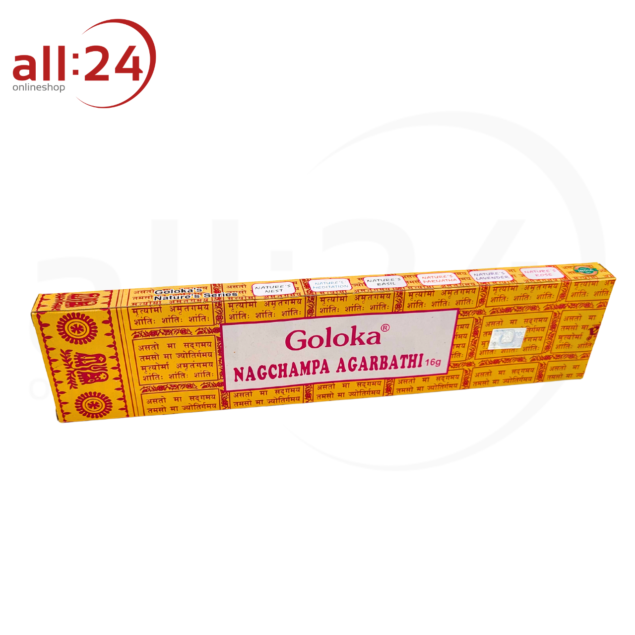 Artikelbild 1 des Artikels “Goloka Nag Champa Räucherstäbchen Gelb 16g “