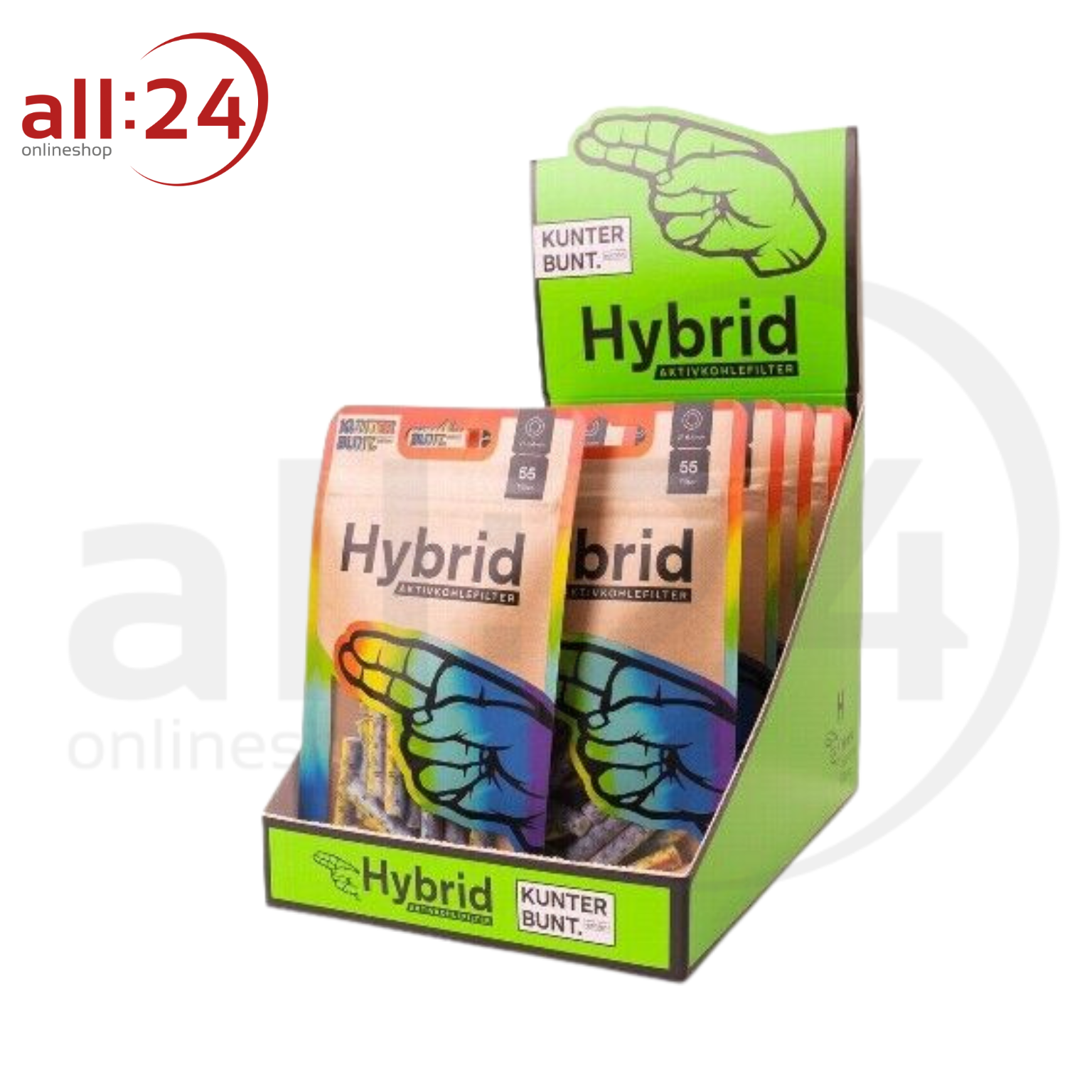 Artikelbild 1 des Artikels “Hybrid Supreme Filter Rainbow Aktivkohlefilter, Display 10 Packungen “