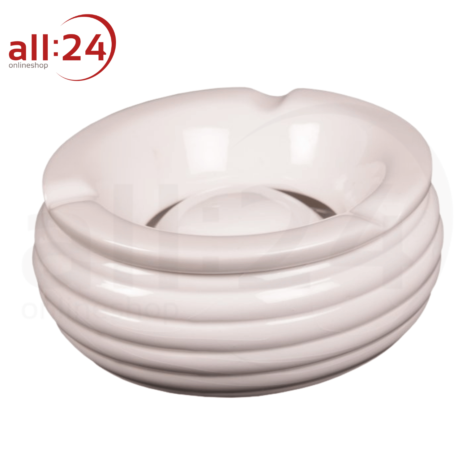 Artikelbild 1 des Artikels “Keramik Aschenbecher Windascher Rillen Weiß 15 cm ⌀ “